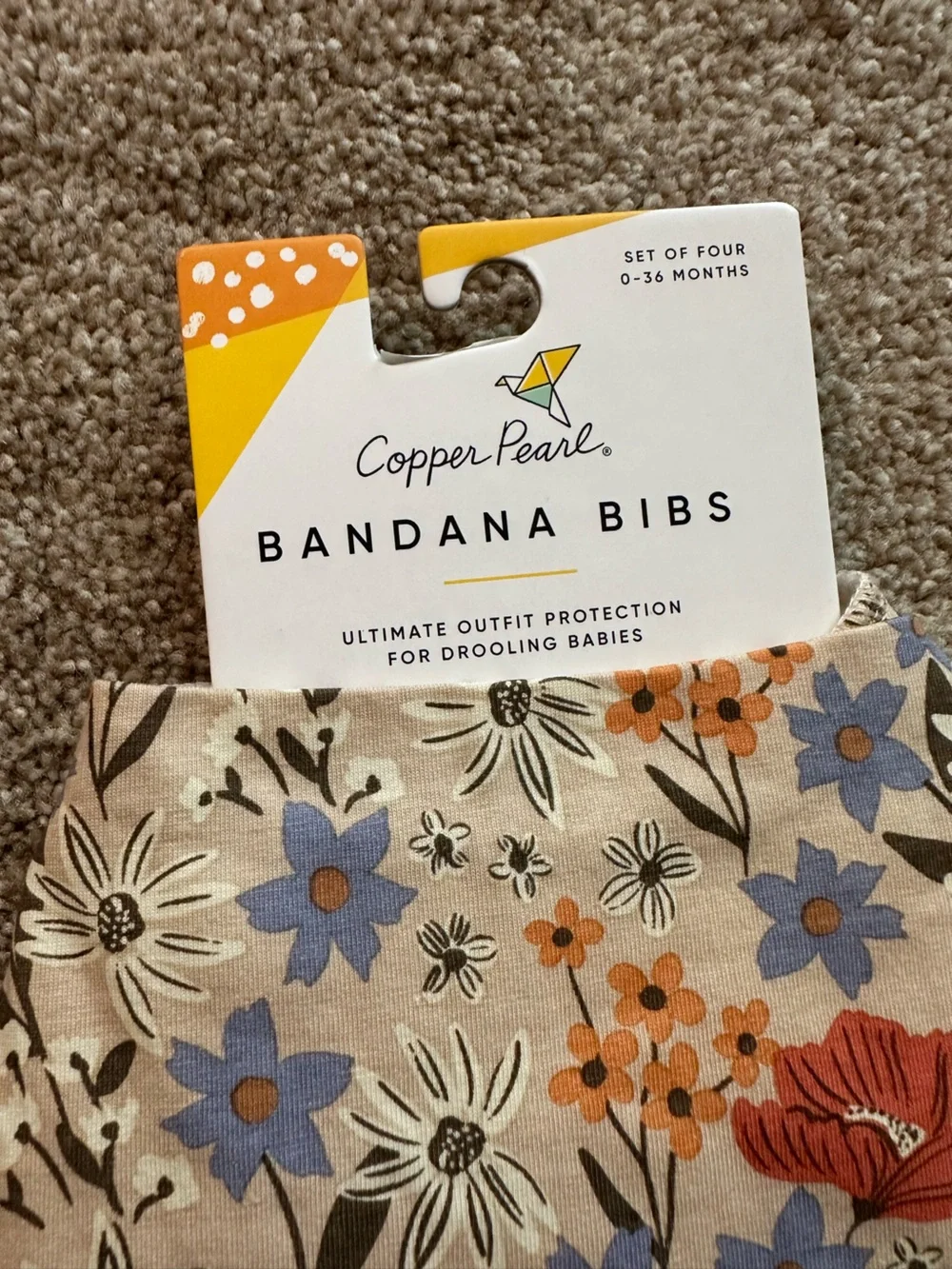 Copper Pearl Girl Bandana Bib Set of 4 🌼 NWT
